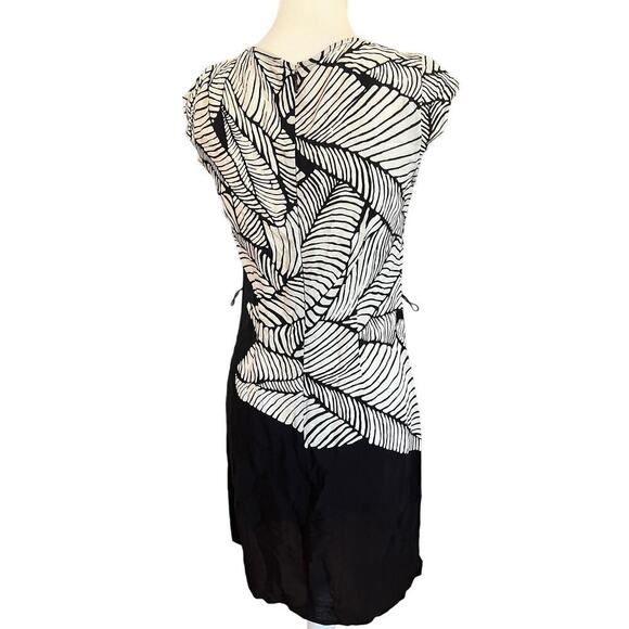 THE LOFT SHEATH DRESS BLACK AND WHITE CAPM SLEEVE WOMENS SIZE ZERO - Picture 6 of 10